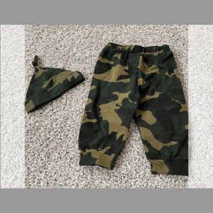 🤍4/$25 Baby Army camo pants + hat set
